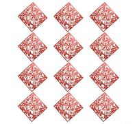 Zeroupshop Lot de 12 panneaux de séparation creux à suspendre en plastique pour maison, bureau, hôtel, bar, école, blanc (rouge)