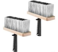 Zeroupshop Lot de 2 brosses en bois naturel avec applicateurs de pâte, poils robustes, pour revêtement mural non tissé, dépoussiérage et rénovation facile, blanc, 15 x 10 x 4 cm