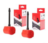 Zeroupshop Lot de 2 chambres à air de 55,9 cm, légères et résistantes aux crevaisons pour chambre à air de vélo avec valve de 45 mm pour pneus de 1-3/8" et 1,7-2,5", rouge