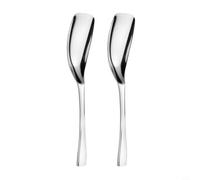 Zeroupshop Lot de 2 cuillères à fond plat en acier inoxydable, pour gratter et remuer efficacement les mélanges chauds, passe au lave-vaisselle, design argenté, 26,1 x 5 cm