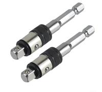 Zeroupshop Lot de 2 porte-forets hexagonaux à changement rapide 6,35 mm, pour adaptateur de douille en acier CR-V avec mécanisme push-pull pour commutation rapide entre les embouts et les douilles