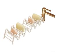 Zeroupshop Lot de 2 porte-savon minimalistes pour comptoir de salle de bain, sans perçage, avec drainage efficace, double face antidérapant, pour évier de cuisine, blanc