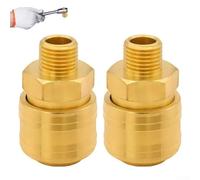 Zeroupshop Lot de 2 raccords rapides pour connexion d'air comprimé filetage mâle 6,35 mm pour BSP, matériau en laiton, design anti-fuite avec utilisation facile à une main