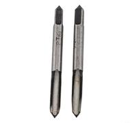 Zeroupshop Lot de 2 tarauds manuels M5 x 0,5, 9SiCr en alliage d'acier à outils et tarauds filetés inférieurs, flûte droite métrique pour acier doux, aluminium, fer, cuivre, plastique, tige carrée de