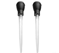 Zeroupshop Lot de 2 tubes d'égouttement d'huile de barbecue avec capacité de 30 ml, tuyaux d'aspiration en plastique pour griller du beurre et de la sauce, outil à poire de 28 cm pour la maison et le
