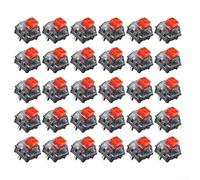 Zeroupshop Lot de 30 commutateurs de clavier mécanique remplaçables à chaud, options V2 rouge/marron/blanc avec contacts plaqués or, durée de vie de 80 m, pour circuits imprimés à 3 broches et 5