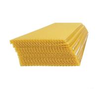 Zeroupshop Lot de 30 feuilles de cire d'abeille naturelle pour la fabrication de bougies et pour l'apiculture, fond de teint en cire pure pour cadres de ruche, fournitures de bricolage, jaune, 415 x