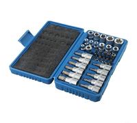 Zeroupshop Lot de 34 douilles Torx en acier au chrome vanadium avec embouts de sécurité E mâle/femelle 1/4" et 3/8" pour réparation automobile