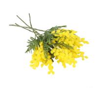 Zeroupshop Lot de 4 bouquets de fleurs d'acacia artificielles jaunes et blanches en plastique - 39 cm - Décoration pastorale réaliste pour table de mariage, chambre à coucher (jaune)