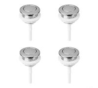 Zeroupshop Lot de 4 boutons poussoirs de 38 mm pour salle de bain, toilettes, réservoir de rechange en ABS avec finition argentée pour maison, hôtel et toilettes publiques, facile à installer et