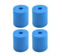 Zeroupshop Lot de 4 cartouches éponge réutilisables de type H pour système de piscine Intex - Bleu - Trou central de 30 mm