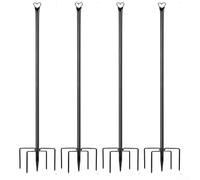 Zeroupshop Lot de 4 guirlandes lumineuses d'extérieur de 3 m avec base à 5 griffes, construction en métal antirouille pour fêtes de jardin, mariages, événements de vacances et décorations de terrasse