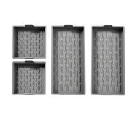 Zeroupshop Lot de 4 moules à gâteau en silicone antiadhésifs rectangulaires et carrés pour la cuisson des muffins, du pain, de la pizza, des ustensiles de cuisine gris, passent au lave-vaisselle