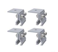 Zeroupshop Lot de 4 pinces de montage de panneau solaire en alliage d'aluminium pour tuiles et accessoires d'installation photovoltaïque