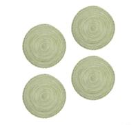 Zeroupshop Lot de 4 sets de table ronds résistants à la chaleur en polyester vert pour tables de salle à manger, faciles à nettoyer, antidérapants pour protéger les surfaces des plats chauds et des