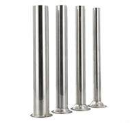 Zeroupshop Lot de 4 tubes de remplissage de saucisses en acier inoxydable - Entonnoirs de remplissage de buses pour hachoir à viande manuel ou électrique (3,8 cm)