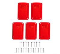Zeroupshop Lot de 5 ou 12 porte-outils pour perceuse à batterie 18 V avec vis - Organisateur de rangement mural pour outils électriques et batteries - Supports en plastique rouge - 5 ou 12 pièces