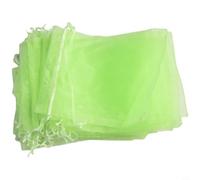 zeroupshop Lot de 50 sacs de protection en maille avec cordon de serrage - Filet à fruits en nylon réutilisable pour la lutte antiparasitaire - Barrière anti-insectes en organza vert pour tomates,