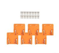 Zeroupshop Lot de 6 supports de batterie pour Ridgid pour outils AEG 18 V, support de station de rangement en plastique, organiseur mural peu encombrant pour garage, atelier, jaune