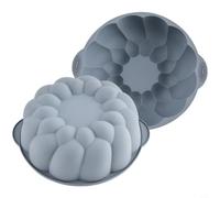 Zeroupshop Lotus Moule à gâteau en silicone résistant aux hautes températures pour gâteaux, puddings, cuisson à la vapeur pour libération de la congélation rose, vert, gris, 27,5 x 24 x 7,5 cm (gris)