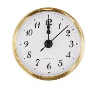 Zeroupshop Mécanisme de mouvement d'horloge à quartz de 70 mm, avec chiffres romains ou arabes, garnitures dorées argentées, lentille transparente pour réparation d'horloge à faire soi-même (A)