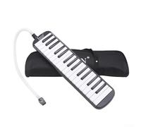 Zeroupshop Melodica portable 32 touches, ensemble d'instruments de musique professionnels avec sac de transport, embouts longs et courts, pour enfants, adultes, débutants, étudiants en musique (noir)