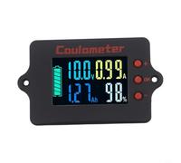 Zeroupshop Moniteur de batterie avec dérivation 100 A, voltmètre de puissance LCD pour véhicule récréatif, 8-120 V DC, kit de testeur de capacité de courant bidirectionnel (écran couleur)