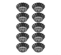 Zeroupshop Moules à Tarte en Acier au 6.5x6.5x2.1cm 10 Gris Zeroupshop