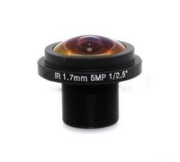 Zeroupshop Objectif fisheye 1,7 mm F2.0, pour caméra IP de vidéosurveillance, grand angle 170 °, objectif de surveillance HD 5 MP, avec filetage M12 x 0,5, compatible avec les capteurs CCD 1/3" et 1/4