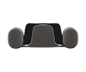 Zeroupshop Organiseur de voiture à double crochet en alliage de zinc avec support souple pour téléphones, clés, écouteurs, pour tableaux de bord, portes, sièges, finition chromée nacrée (bronze mat)