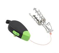 Zeroupshop Outil de récupération d'appâts en acier inoxydable avec ligne PE haute résistance de 30 m, crochet à dégagement rapide pour pêche en eau douce et salée, noir et vert