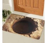 zeroupshop Paillasson perspective 3D pour entrée, tapis de sol antidérapant en velours pour décoration d'intérieur américaine, marron, 40 x 60 cm (entrée 80 x 120 cm)