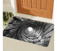 zeroupshop Paillasson perspective 3D pour entrée, tapis de sol antidérapant en velours pour décoration d'intérieur américaine, marron, 40 x 60 cm (entrée 60 x 90 cm)
