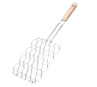 Zeroupshop Panier à saucisses en fer plaqué pour barbecue - Pour cuisson à feu ouvert - Facile à nettoyer - Résistant à la chaleur