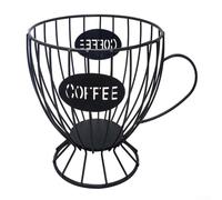 Zeroupshop Panier de rangement en métal pour capsules de café, 16 x 16 x 10,5 cm, support métallique pour 40 capsules, organiseur ouvert sur le dessus pour comptoir de cuisine, décoration de bureau