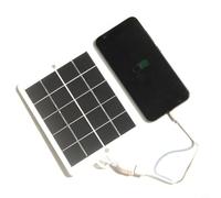 Zeroupshop Panneau solaire portable 3 W 5 V pour chargeur avec sortie USB, silicone polycristallin compact pour le camping, la randonnée, les activités de plein air, comprend un mousqueton