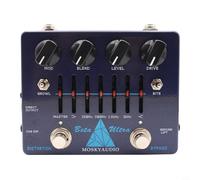 Zeroupshop Pédale de préampli de distorsion des basses avec égaliseur actif à 6 bandes, double circuits pour un son punchy ou brut, sortie casque, sortie directe de carte SIM, boîtier en métal pour