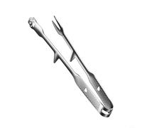 Zeroupshop Pince à barbecue en acier inoxydable 316L avec support droit, pince ergonomique antidérapante pour cuisine, service de salade, et pour barbecue en plein air, argent