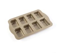 Zeroupshop Plaque de cuisson antiadhésive 8 cavités pour mini moules à pain, plaque de cuisson en acier au carbone pour pains à portion individuelle, boîtes à déjeuner même à chaleur noire, 36 x 24 x