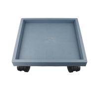 Zeroupshop Plateau de pot de fleurs carré avec roues mobiles pour plantes en pot d'extérieur, dessous de verre résistant aux intempéries, support de pot de fleurs robuste, pas de montage nécessaire,