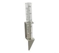 zeroupshop Pluviomètre extérieur en verre avec support en acier inoxydable - Compteur de précipitation de 12,7 cm pour station météo de jardin à montage mural