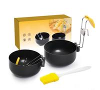 Zeroupshop Pocheuse à œufs pliables, sans acier inoxydable 304, design peu encombrant avec poignée résistante à la chaleur pour la maison, la cuisine, le petit déjeuner (2 pièces)