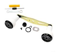 Zeroupshop Poignée de moulinet de pêche, 110 mm pour poignée d'alimentation en alliage d'aluminium CNC, avec bouton en silicone, compatible avec Abu Garcia, Daiwa S, moulinets de tambour Baitcasting