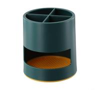 Zeroupshop Porte-dents électrique, avec 4 compartiments, organiseur de salle de bain en plastique ABS, pour dentifrice et peignes, aérations de vidange rapide, plateau d'égouttement amovible, blanc