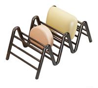 Zeroupshop Porte-savon pour comptoir de salle de bain, plateau de savon minimaliste en fer, sans perçage, avec drainage efficace, antidérapant double face, pour évier de cuisine, (1 pièce, noir)