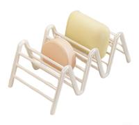 Zeroupshop Porte-savon pour comptoir de salle de bain, plateau de savon minimaliste en fer, sans perçage, avec drainage efficace, antidérapant double face, pour évier de cuisine, (1 pièce, blanc)