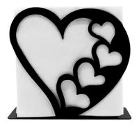Zeroupshop Porte-serviettes en forme de cœur noir | Boîte en fer pour style nordique, support de serviettes en papier enduit de plastique, décoration de table de cuisine