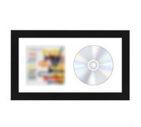 Zeroupshop Présentoir CD Cadre photo avec fond blanc 35 x 19 cm Support mural pour collection de disques de musique avec protection anti-poussière