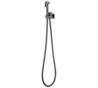 Zeroupshop Pulvérisateur de bidet à main pour toilettes, support mural en acier inoxydable, tuyau flexible de 1,5 m, noir mat et argent pour un usage domestique (argent)
