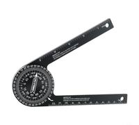 Zeroupshop Rapporteur de scie à onglet en aluminium de 17,8 cm avec échelle transparente, outil de précision rotatif à 360° pour couper des tuyaux en bois et métal